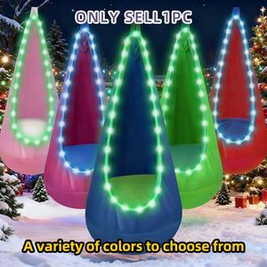Colorful Swing Seat Set with Lights, Hanging Hammock Chair with Inflatable Pillow, Indoor and Outdoor Use, Festival Gift, Garden Swing, Patio Swing Chair, Swinging Chair Outdoor, Outdoor Patio Swings