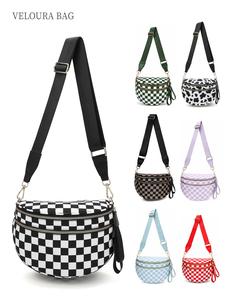 1pc Checkerboard Crossbody Waist Bag, Checkered Fanny Pack, Chest Bag for Women & Men, Large Capacity Multi-Pocket Design, Dual Zipper Fanny Pack with Adjustable Strap, Lightweight for Travel, Daily Use, Holiday Gift