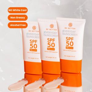 (3Pcs.)Be Better Sunscreen  SPF50 PA++++, Oil-free, Safe for sensitive skin, NO White Cast, Non-Greasy feeling, Non-sticky
