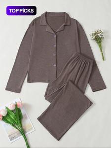 New Women's Long Sleeve Pajama Set, Casual Daily Outdoor Home Wear, Elegant Fashion Fabric, Comfortable Skin-Friendly Material