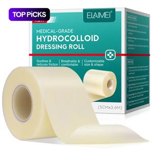 Elaimei Hydrocolloid Roll for Wound Care - Cut-to-Size, Extra Large Hydrocolloid Patch Bandages with Self-Adhesive, Ultra Absorbent, Flexible & Waterproof, First Aid Kit Essential, Scar Tissue Tape Face