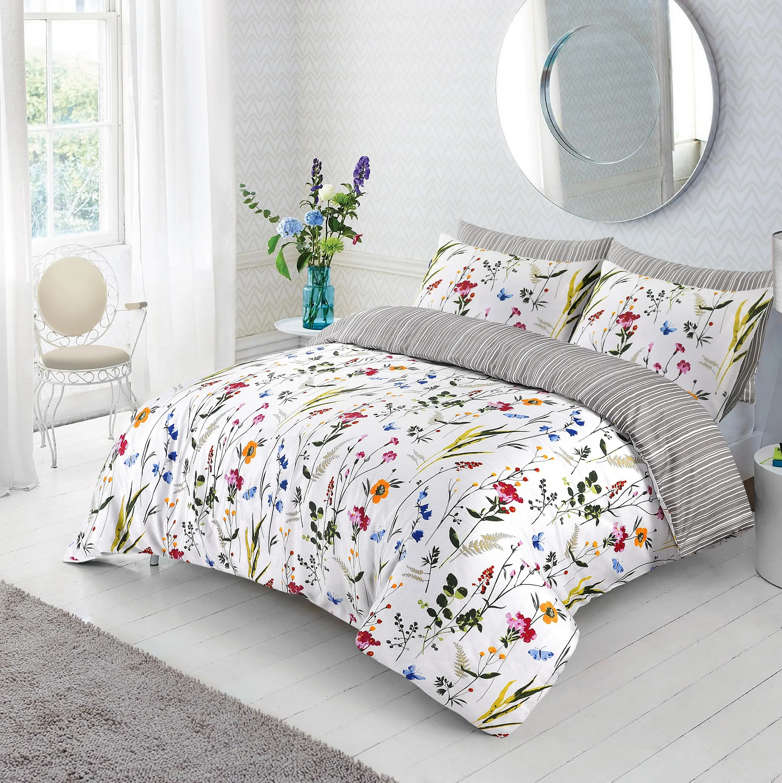 Printed Duvet Cover Set 100% Mircrofiber White Bedding Sets Double King Super King Bed Size