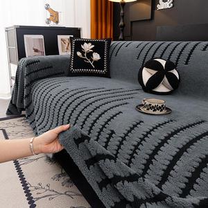 Solid Color Plush Sofa Cover, 1 Count Soft Comfortable Sofa Towel, Sofa Protector for Home Living Room Bedroom Hotel Dormitory Decor, Home Decor
