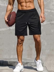 Men's Solid Color Shorts, Loose Casual Comfy Breathable Sports Shorts for Summer, Men's Bottoms for Daily Wear
