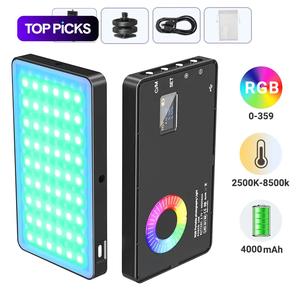 Metallic LED Selfie Light, Portable RGB Video Light, Camera Fill Light, Rechargeable Adjustable Dimmable Clip-On Panel Lamp for iPhone and Smartphones, Selfie Accessory #TOP PICKS