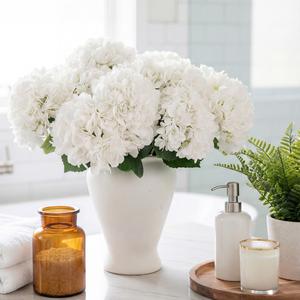 Artificial Hydrangea, 5/10pcs Faux Hydrangea Flower, Decorative Flower for Home Living Room Bedroom Dining Room Wedding Party, Realistic Faux Flowers