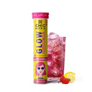 chicnutrix glow - reduced glutathione 500mg (opitac) & vitamin c, non-gmo & vegan - 20 tablets (strawberry – lemon flavour)
