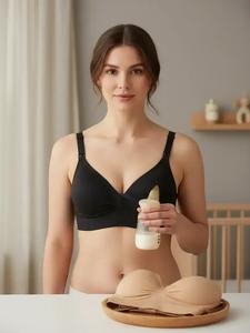 3pcs/5pcs Seamless Nursing Bra Set, Detachable Pads, Adjustable Straps, Front Clasp, Comfortable Breastfeeding Bras, Seamless Maternity Bras, All Seasons, Pregnancy Maternity Bra