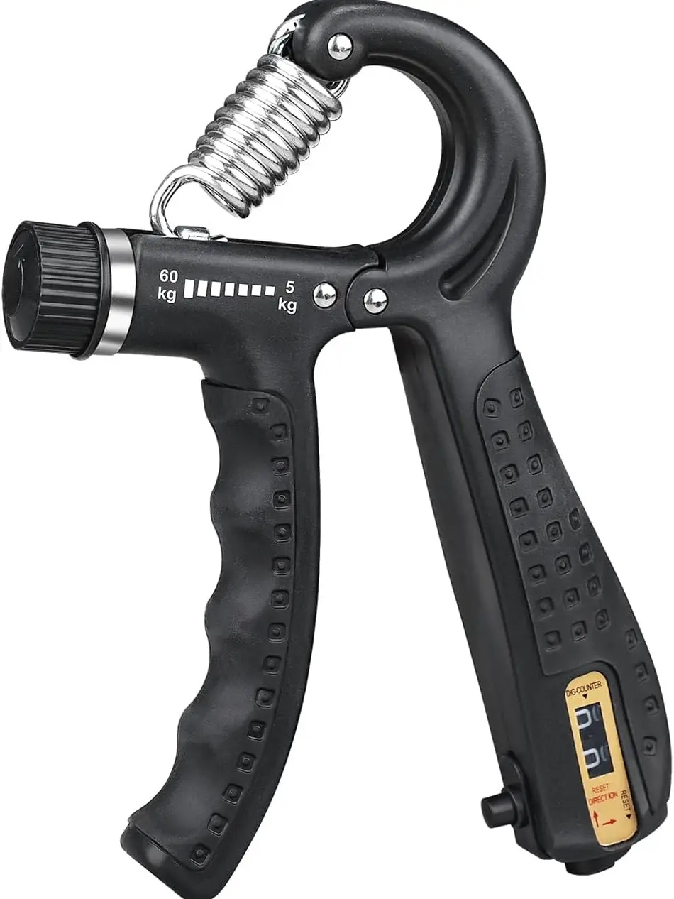 GA5003 Hand Grips Strengthener, Forearm Strengthener, Hand Gripper with Counter, Adjustable Resistance 5-60kg, for Muscle Building and Injury Recovery, Black