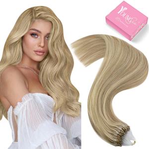YoungSee Micro Loop Hair Extensions Human Hair Soft and Silky Hair Extensions for Women Micro Ring to Change Your Look #Summer Essential Week #TikTokShopMadeMeBuyIt
