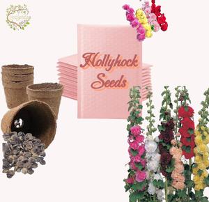 【Christmas Gift】Hollyhock Seeds – Winter Cold-Resistant Flowers | Grow Towering Cottage Garden Blooms – Sturdy Stems & Colorful Blooms – 100 Seeds