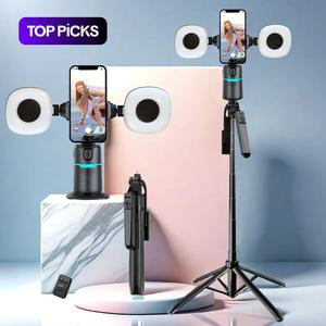360-Degree Rotatable Smart Selfie Stick, Selfie Stick with Wireless Remote Control, Phone Stabilizer with RGB Light for Video Recording, Phone Accessories, Gimbal Stabilizer, Tripod Selfie, Camera Stabilizer