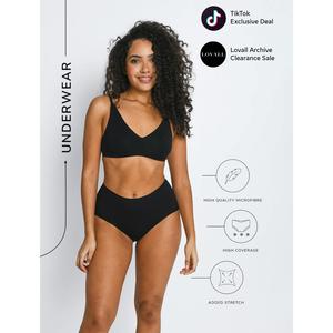 Lovall Cotton High Rise Full Briefs 3 Pack | Clearance | Standard and Plus Sizes Available, Sizes 6-28, High Coverage, Breathable Stretch Cotton Fabric