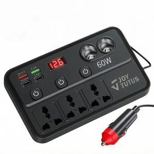 JOYTUTUS Car Truck Inverter 12V 24V to 220V with Smart Chip QC3.0 Fast Charging for Laptops Tablets & Phones USB Ports Included Wireless Carplay Adapter