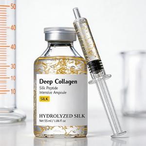 55ML Silk Collagen Peptide Ampoule Serum, Firming Anti-Wrinkle Deep Hydration Moisturizing Soothing Essence, Skincare Essential