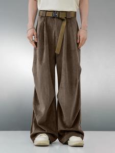 Men's Solid Color Wide Leg Pants, Loose Casual Comfy Trousers for Fall & Winter, Men's Bottoms for Daily Wear