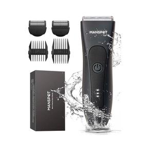 Manspot 4 in 1 Electric Body Hair Shaver - Groin Hair Trimmer, Ball Trimmer for Men with Replaceable Ceramic Blade Heads, USB Recharge, Waterproof, Safe & Gentle Trimming, Quick Gifts
