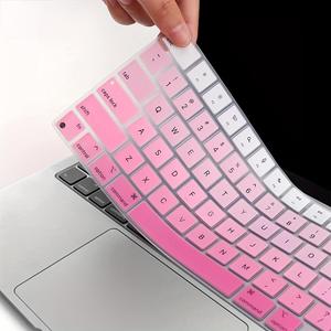 Laptop Keyboard Silicone Cover Skin, Dust-proof Keyboard Skin, Premium Ultra-thin Keyboard Skin for MacBook Air 13" 15.3"(A2681 A2941)/2021 Pro/Max Pro 14" 16" (A2442 A2485) M1, Pink Pastel Color