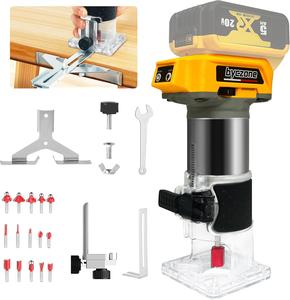 WoodMaster 360T Professional electric wood trimmer - anti-stuck safety cutting head, hardwood/softwood edgefinishing tool(Battery Not included)