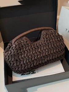 Women's Handmade Woven Bag, 2026 Spring New Arrival, Straw Basket Tote, Bohemian Straw Bag, Elegant Design, High-Quality Beach Vacation Handbag
