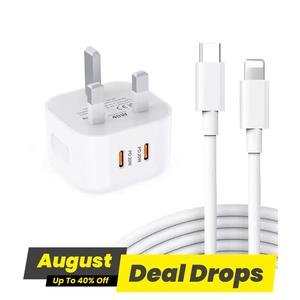 20W Power Adapter Set with Charging Cable, Durable Type-C Fast Charging Adapter, Mobile Phone Charger, Phone Accessories, Wall Charger, Quick Charger with USB C Cables