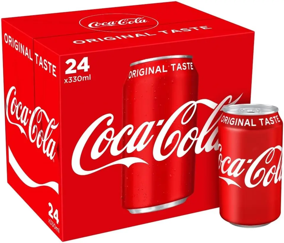 Coca-Cola Original Taste Cans 24 Pack (330ml) – Classic Fizzy Drink Bulk Buy | Coke Soft Drink UK
