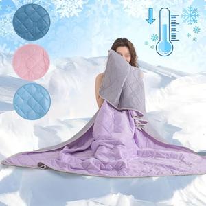 Reversible Cool Blanket, Lightweight Machine Washable Thin Blankets, Geometric Pattern Summer Cool Blanket for Home & Office Use, Throw Blanket,  Cute Bedroom Decor