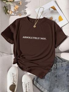 Women's Letter Print Round Neck Tee, Fashion Casual Streetwear Crew Neck T-shirt for Daily Holiday Outdoor Wear, Ladies Clothes for Summer