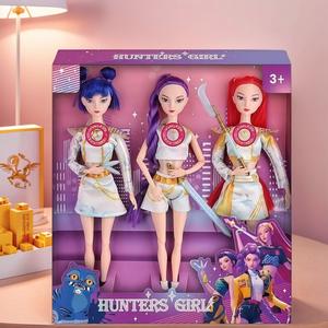 3PCS Kpop Demon Hunters Anime Action Figures Dolls Set With Music,2026 New Hunter Girl Doll, Music Theme Puppet With Instruments, Jointed 11-Inch Toy,Rumi Mira Zoey, Fan Collection Toy, Desktop Display, Birthday Gift, Holiday Present, Collectible Item.