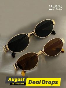 Unisex Oval Frame Trendy Styling Sunglasses, Trendy Shades, Trendy Casual Trendy Beach Eyewear for Everyday Use, Fashion Accessories for Outdoor Activities, Stylish Glasses