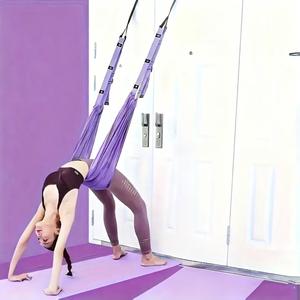 Multifunctional Aerial Yoga Hammock with Resistance Band, Workout Bands, Ideal for Ballet Gymnastics Pilates, Gymnastics Equipment, Home Back Bend Trainer Door Hanging Inversion Strap