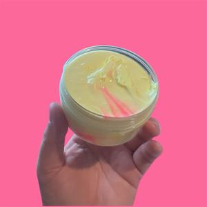 Marshmallow & Lemon Buttercream Whipped Light Body Butter - Skin Care Lotion - Moisturiser - Sensitive Skin, Organic, Coconut, Sugar Scented Jojoba Nourishing Bright Luxury Shimmer Shea tanning urban moisturizer cream, Radiant,  Fragrance Blend
