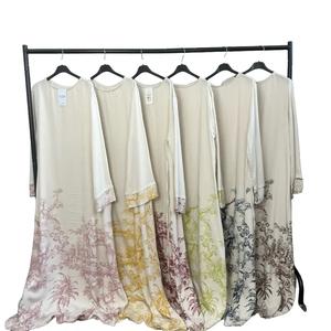 Ladies Linen Floral Printed Tie Back Modest Dress 145cm 6-12uk FBS 249 Elegant Floral Design