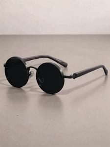 Unisex Vintage Round Frame Sunglasses, Trendy Beach Eyewear, Cool Accessories for Men, Casual Glasses Trends 2025 for Women for Everyday Use, Fashion Accessories for Outdoor Summer Vacation Beach Activities, Stylish Glasses