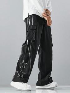 Men's Star Print Pants, Loose Casual Comfy Trousers for Summer, Fashion Men's Bottoms for Daily Wear