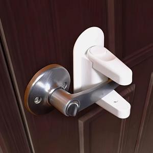 Door Handle Lock Easy Installation No Tools Required 2 Button Press 90 Degree Rotating Handle Polished Metal Surface Durable Reliable