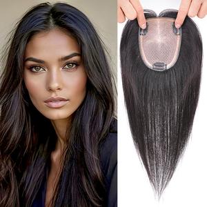 Mofasal Hair Toppers for Women 12/14inch Silk Base Hair Toppers for Women with Thinning Hair Remy Human Hiar Toppers for Women Clip in Hair Pieces for Women for Wide parting&high hairline&Partial hair loss&Cover gray hair &cover Thinning Mother's Day