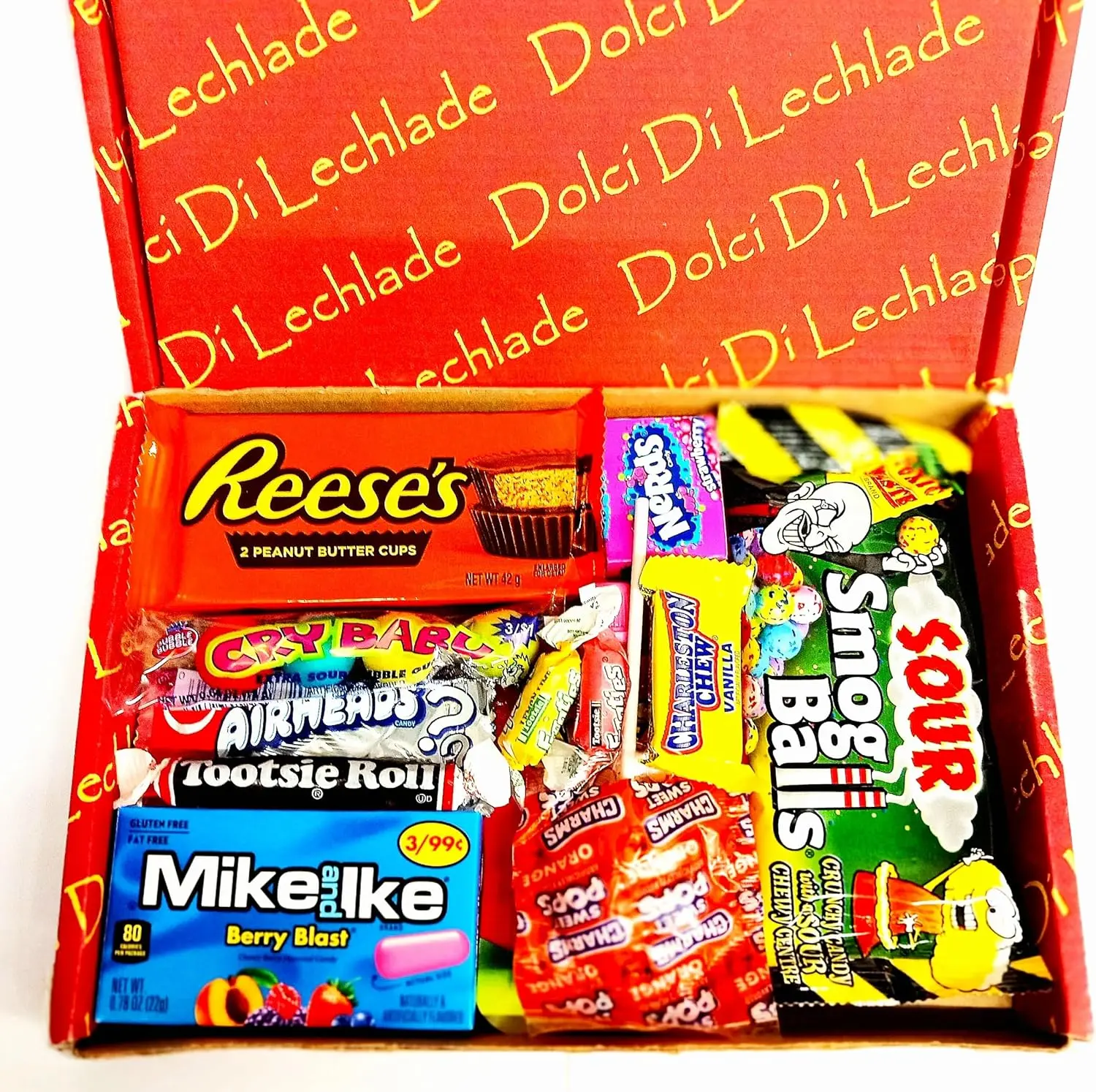 American Sweets Gift Box - Dolci Di Lechlade - Candy USA Chocolate Sweet Pick & Mix Snacks Gums Birthday Reeses Nerds Hamper Secret Santa Christmas Stocking Filler Present