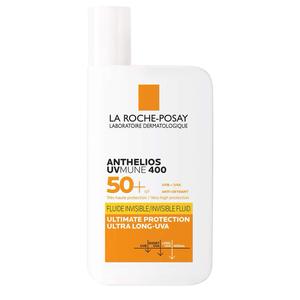 La Roche-Posay Anthelios UVMune 400 Invisible Fluid SPF50+ Sun Cream for Sensitive Skin 50ml - Panthenol 5% for Facial Sunscreen & Skin Repair