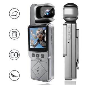 180° Rotation Lens,Portable Action Camera,6x Digital Zoom Sports Camera,Wide Angle Wearable Body Camera,Video Recording Camera,Video Recording Gear,Wifi Wireless Transmission,For Sports & Vlogging,IR Night Vision,loop Record,Men and Woman Gifts