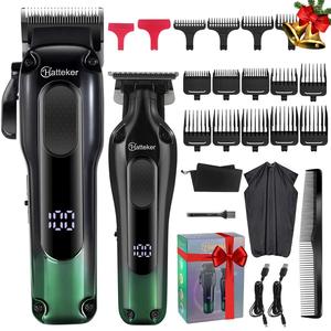 Professional LCD Display Hair Clipper Set, 1 Set Electric Beard Trimmer for Men, Cordless Barber Clippers for Salon & Home, USB Rechargeable Hair Trimmer Set, Valentines Gift for Him
