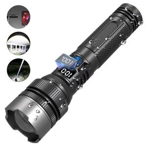 2-in-1 Rechargeable Strong Flashlight & Power Bank – Digital Power Display, Zoomable Beam, X4 Waterproof, Adjustable Brightness Torch for Outdoor, Camping & Emergency Use – Black Durable Multifunctional Light Durability High Performance