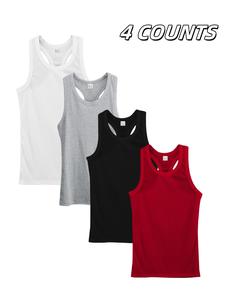 Men's Solid Ribbed Sports Tank Top, Breathable Quick Drying Sleeveless Sports Top for Gym Workout, Casual Comfy Men's Sportswear for All Seasons