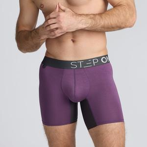 Step One Boxer Brief - Juicy Plums, Hidden Elastic Pouch, Anti-Chafe, Breathable Viscose Bamboo Fabric, Moisture-Wicking, UltraGlyde Panels, Ultra-Soft, Stretch, Indoor, Men's Underwear for All Seasons, Premium, Everyday Wear Fit, Athletic Activewear