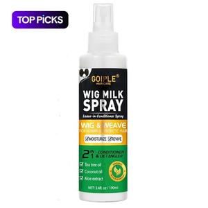 Synthetic Hair Milk Moisturizing Spray, Heat Protection Spray & Hair Essence, Long-Lasting No-Rinse Care for Damage Prevention, Infused with Coconut Oil & Castor Oil, Unisex Hair Care Product