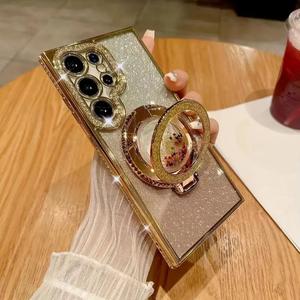 Glitter Phone Case with Stand, 1 Count Anti-drop Phone Protective Cover, Total Protective Phone Cases Compatible with Samsung Galaxy S23 S24 Ultra S24 Plus S24