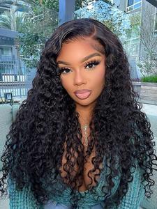 22 Inch Pre Plucked Long Wavy Wigs for Women, Gorgeous Fluffy Wigs with Baby Hair, Human Hair Lace Front Wigs for Party, Daily Use