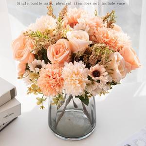 1 Piece Artificial Flower Bouquet, Faux Rose & Peony Bouquet, Decorative Flowers For Home And Wedding Party, Artificial Flower Arrangements