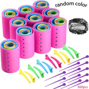 Random Color Heatless Hair Curler Set, 133pcs/set Professional Hair Curler & Hair Clips & Accessories, Heatless Hair Styling Tool for Women & Girls