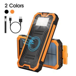 20000mAh Solar Power Bank, 1 Count Solar Powered Power Bank with Built-in USB-C Output & Input, 5W Wireless Charge Power Pack with Flashlight, Electronics Accessories